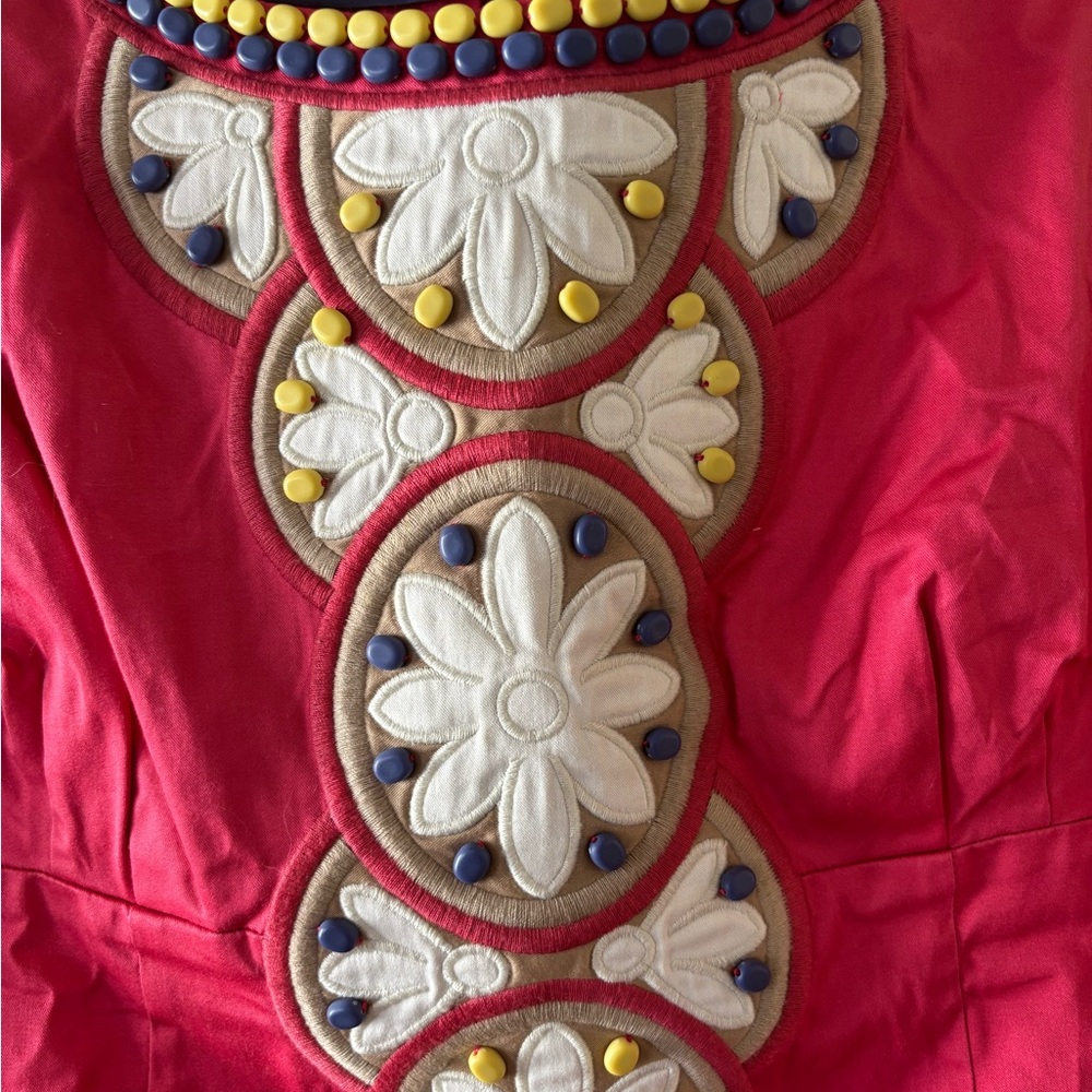 Boden Pink Dress with White and Gold Embellishments - Picture 2 of 5
